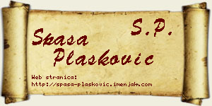 Spasa Plasković vizit kartica
